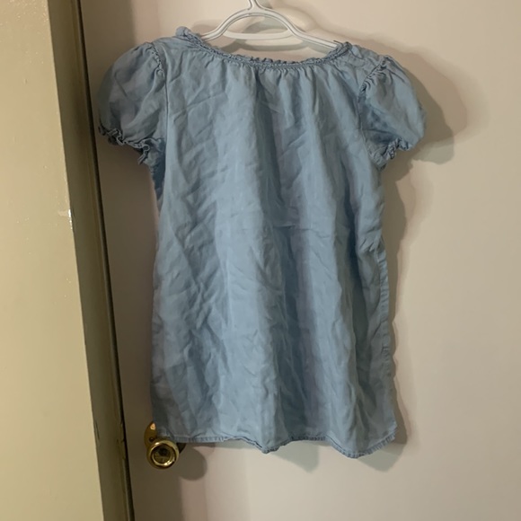 Blue Ruffled Short Sleeve Tee. - Picture 4 of 6